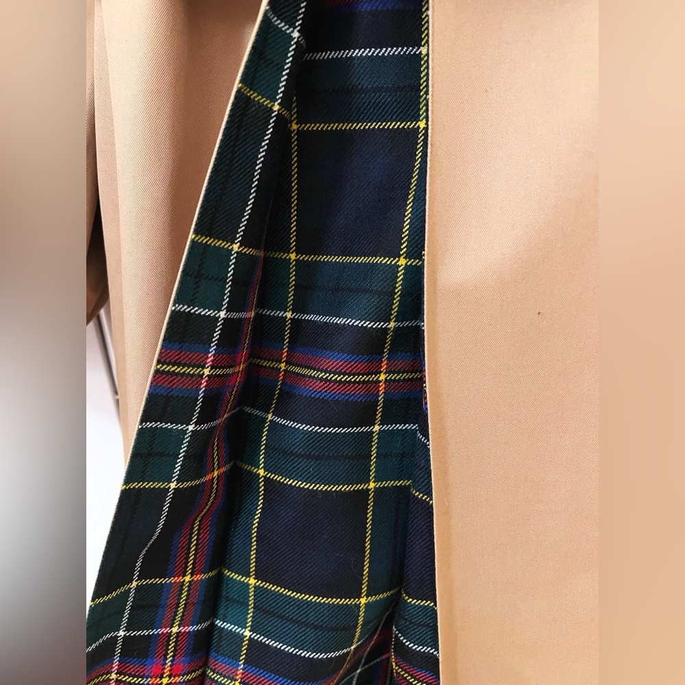 New w/tags SHRIMPS Dexter Trench Coat with Plaid Details - Sz. UK 8/ USA 4 - Picture 9 of 13